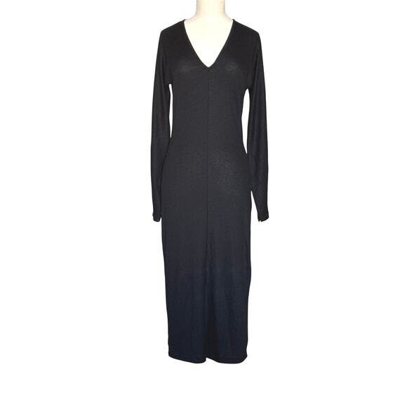 Rag and Bone The Long Sleeve Knit Rib Bias Midi Dress Women’s S in Black *EUC - Picture 2 of 7